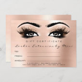 Lashes Roze Roze Blush Makeup Certificate Gift (Voorkant / Achterkant)