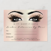 Lashes Roze Roze Blush Makeup Certificate Gift (Voorkant)