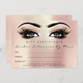Lashes Roze Roze Blush Makeup Certificate Gift (Voorkant / Achterkant)