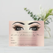 Lashes Roze Roze Blush Makeup Certificate Gift (Staand voorkant)