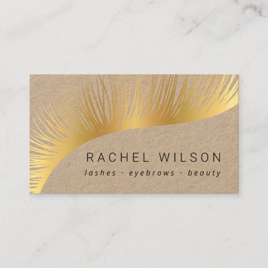 Lashes Rustic kraft gold make-up artiest eyelash Visitekaartje (Voorkant)