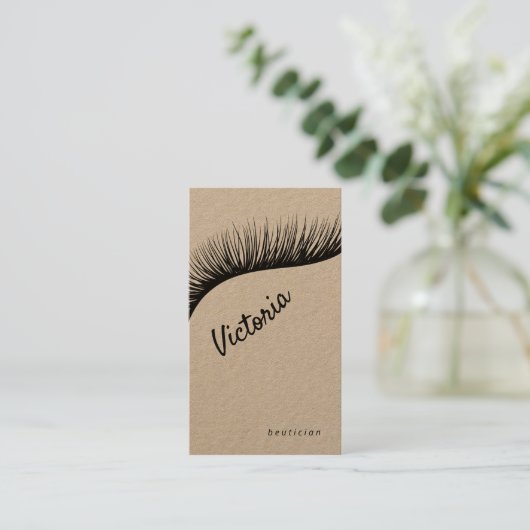 Lashes Rustic kraft make-up kunstenaar eyelash Bus Visitekaartje (Staand voorkant)
