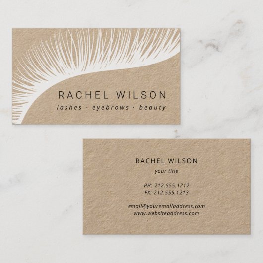 Lashes Rustic kraft make-up kunstenaar eyelash Visitekaartje (Voorkant / Achterkant)
