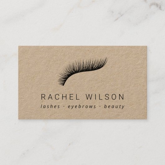 Lashes Rustic kraft make-up kunstenaar eyelash Visitekaartje (Voorkant)