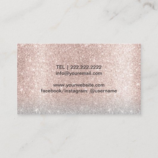 Lashes Salon Eyelash Extensions Blush Roos Gold Visitekaartje (Achterkant)