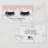 Lashes Salon Roos Gold Drives Moderne witte marmer Visitekaartje (Voorkant / Achterkant)