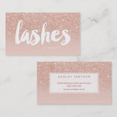 Lashes schoonheid moderne typografie blauw roos go visitekaartje (Voorkant / Achterkant)