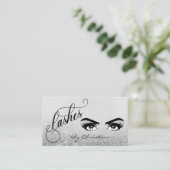 Lashes Script Silver Ombre glitter Eyelash Eyes Visitekaartje (Staand voorkant)