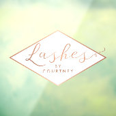 Lashes Script Text Roos Gold/White Raamsticker (Vel 3)