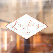 Lashes Script Text Roze Goud/Wit Raamsticker (Vel 2)