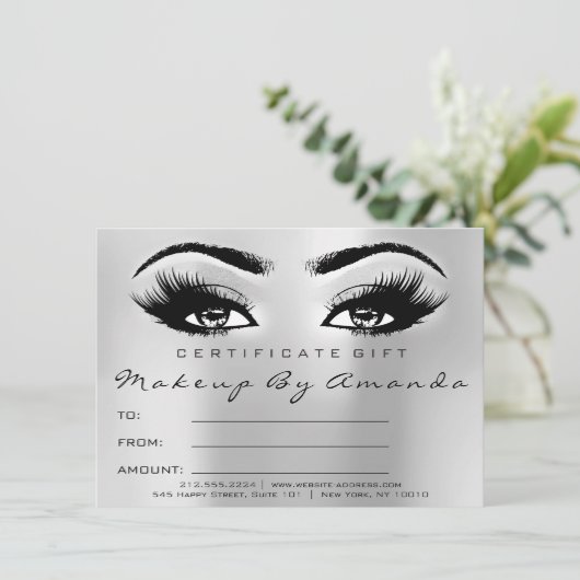 Lashes Silver Gray Makeup Artist Certificate Cadef (Staand voorkant)