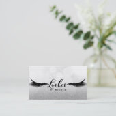Lashes Silver Sparkle Glamour Wimpers Make-up Visitekaartje (Staand voorkant)