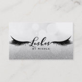 Lashes Silver Sparkle Glamour Wimpers Make-up Visitekaartje (Voorkant)