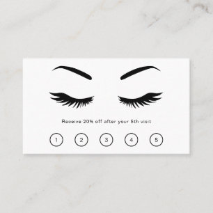 Lashes Simple Minimalist Black en White Elegant Klantenkaartje