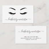 Lashes Simple Minimalist Black en White Elegant Visitekaartje (Voorkant / Achterkant)