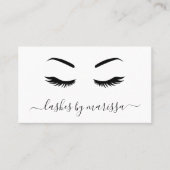 Lashes Simple Minimalist Black en White Elegant Visitekaartje (Voorkant)