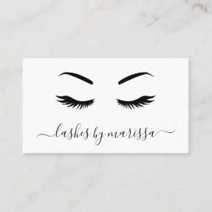 Lashes Simple Minimalist Black en White Elegant Visitekaartje