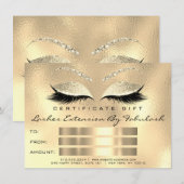 Lashes SPA Make-up Certificaat Cadeau Champagne (Voorkant / Achterkant)
