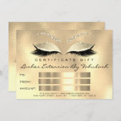 Lashes SPA Make-up Certificaat Cadeau Champaigne (Voorkant / Achterkant)