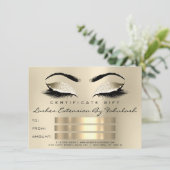 Lashes SPA Makeup Certificate Gift Champaigne (Staand voorkant)