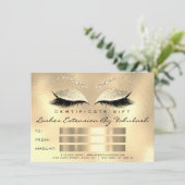Lashes SPA Makeup Certificate Gift Champaigne (Staand voorkant)