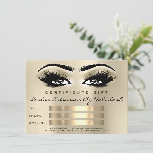 Lashes SPA Makeup Certificate Gift Eyes (Staand voorkant)