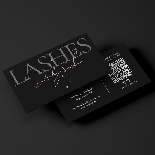 Lashes Studio Black Pink Visagist Esthetisch Visitekaartje