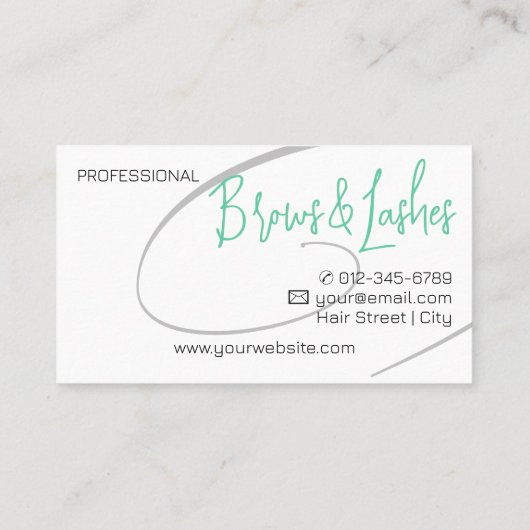 Lashes Studio Modern Classy Professional Blauwgroe Visitekaartje (Achterkant)