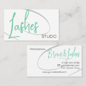 Lashes Studio Modern Classy Professional Blauwgroe Visitekaartje (Voorkant / Achterkant)