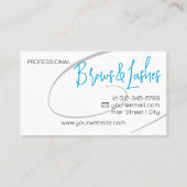Lashes Studio Modern Classy Professioneel Blauw Visitekaartje (Achterkant)