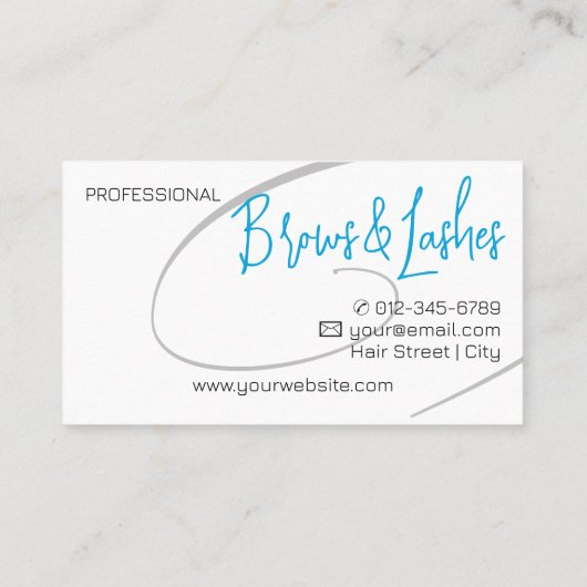 Lashes Studio Modern Classy Professioneel Blauw Visitekaartje (Achterkant)