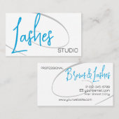 Lashes Studio Modern Classy Professioneel Blauw Visitekaartje (Voorkant / Achterkant)
