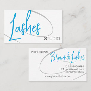 Lashes Studio Modern Classy Professioneel Blauw Visitekaartje
