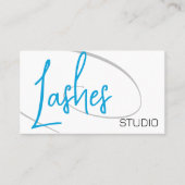 Lashes Studio Modern Classy Professioneel Blauw Visitekaartje (Voorkant)