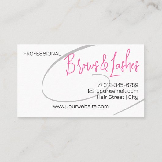 Lashes Studio Modern Classy Professioneel Roze Visitekaartje (Achterkant)