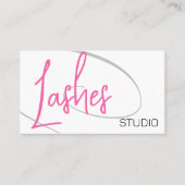 Lashes Studio Modern Classy Professioneel Roze Visitekaartje (Voorkant)