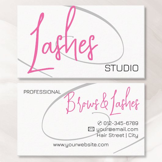 Lashes Studio Modern Classy Professioneel Roze Visitekaartje