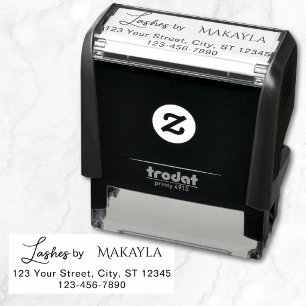 Lashes Studio Naam Retouradres Telefoon Zelfinktende Stempel