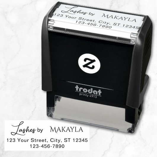 Lashes Studio Naam Retouradres Telefoon Zelfinktende Stempel