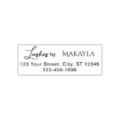 Lashes Studio Naam Retouradres Telefoon Zelfinktende Stempel (Design)