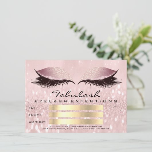 Lashes Studio Pink Makeup Artist Certificate Gift (Staand voorkant)