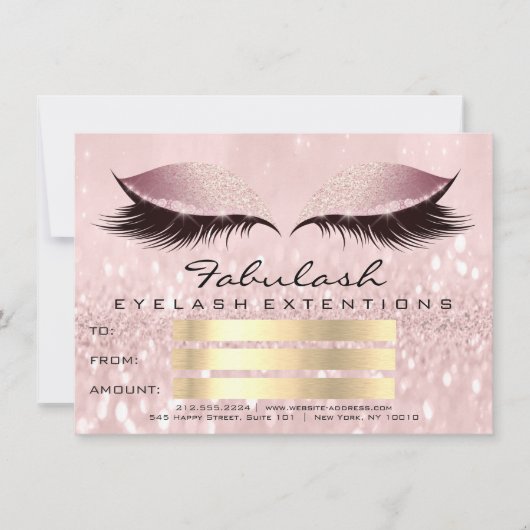 Lashes Studio Pink Makeup Artist Certificate Gift (Voorkant)