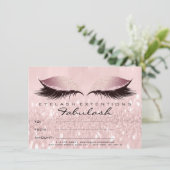 Lashes Studio Pink Makeup Certificate Gift Glitter (Staand voorkant)
