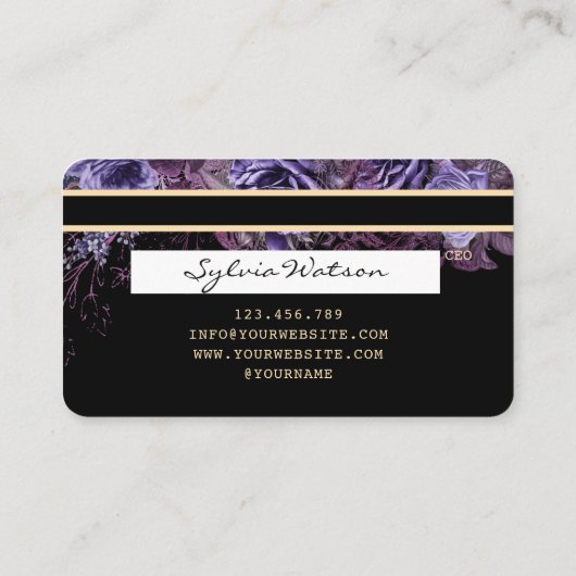 Lashes trendy Floral Creditcard waterverf Visitekaartje (Achterkant)