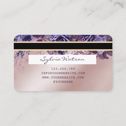 Lashes trendy Floral Creditcard waterverf Visitekaartje (Achterkant)