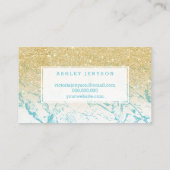 Lashes typografie goudglitter marmer visitekaartje (Achterkant)