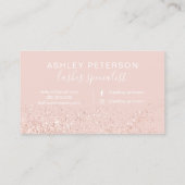 Lashes typografie roos goud glitter blush roze visitekaartje (Achterkant)