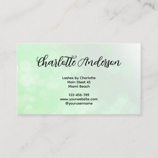 Lashes van Green Visitekaartje (Achterkant)