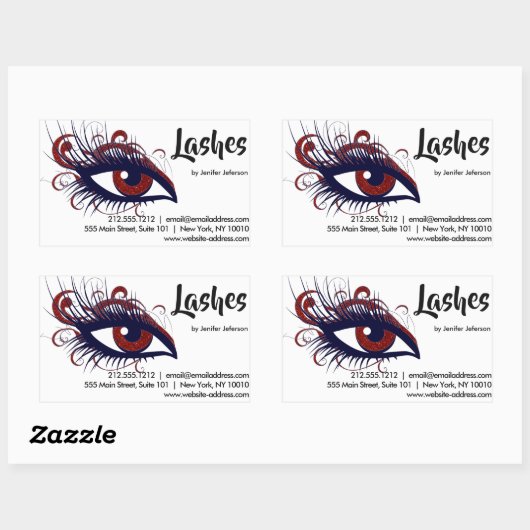 Lashes visitekaartje Sticker (Vel)