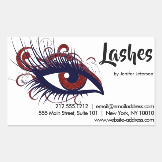 Lashes visitekaartje Sticker (Voorkant)